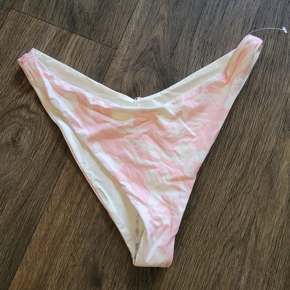 NWOT L*Space Pink Floral Bikini Bottoms size XL